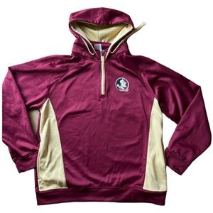 FLORIDA STATE SEMINOLES FLEECED 1/4 ZIP LARGE PULL OVER HOODIE FSU FOOTBALL